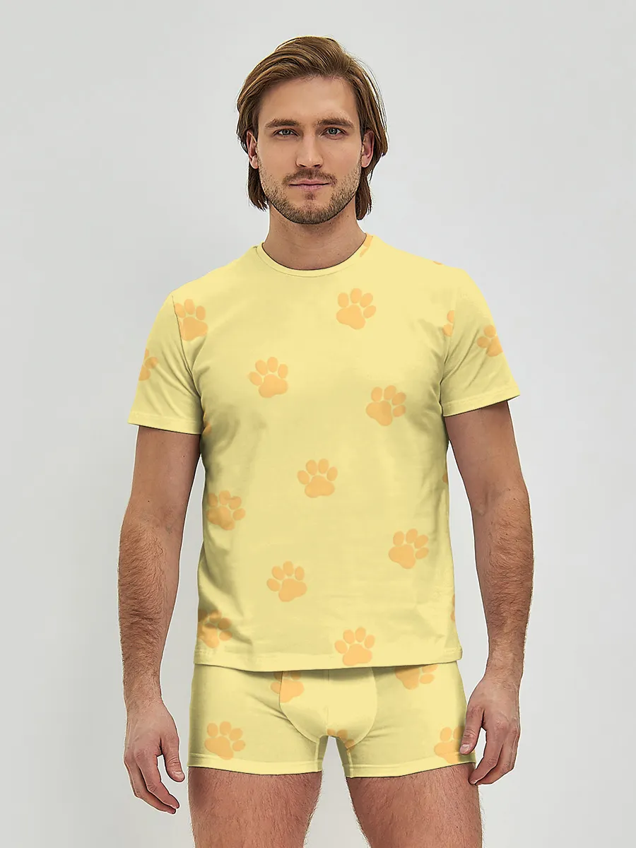 Мужские трусы с футболкой / Кошачьи следы