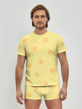 Мужские трусы с футболкой / Кошачьи следы