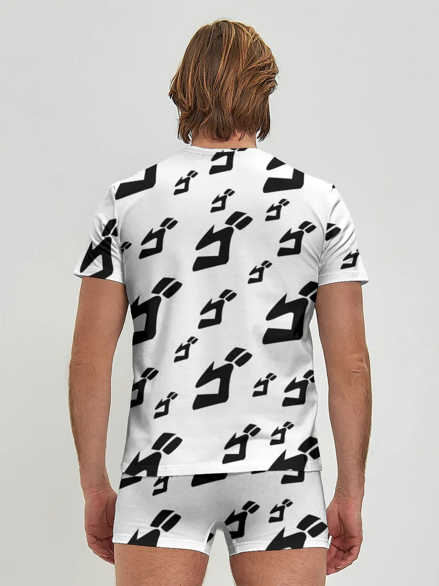 Мужские трусы с футболкой / JOJO PATTERN BW