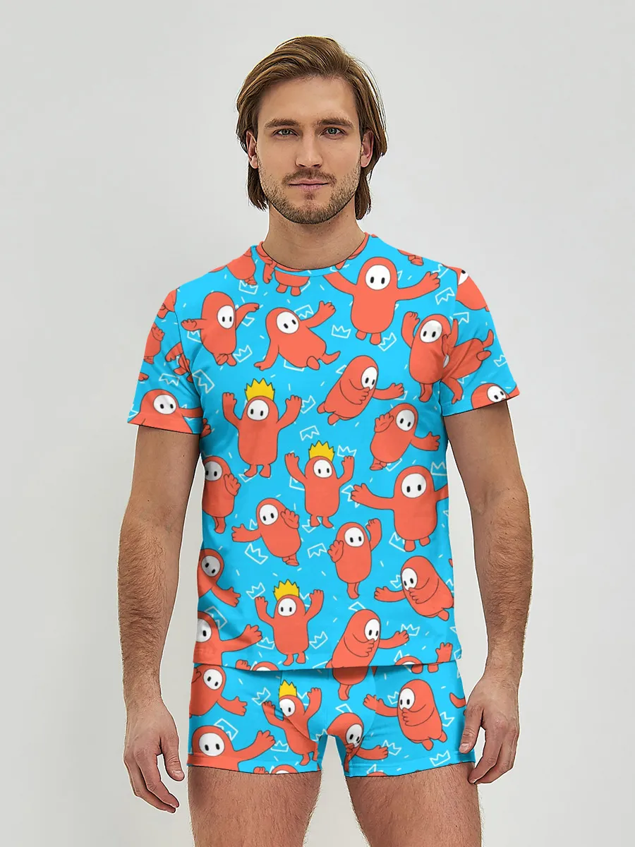 Мужские трусы с футболкой / Fall guys red