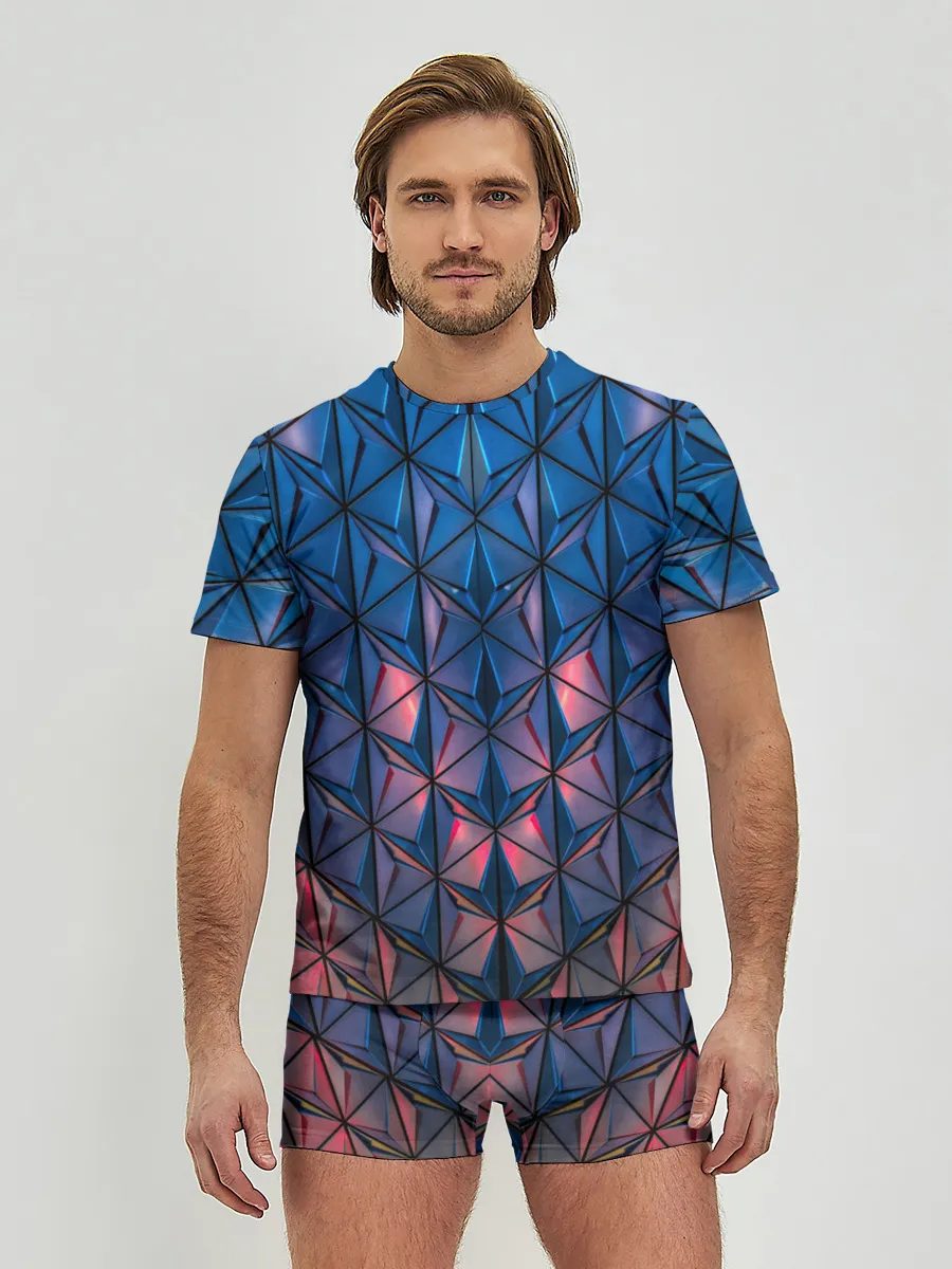 Мужские трусы с футболкой / Геометрический принт