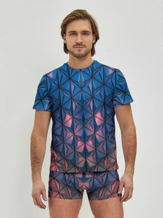 Мужские трусы с футболкой / Геометрический принт