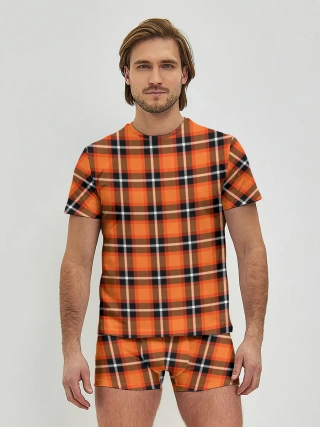 Мужские трусы с футболкой / Шотландская клетка