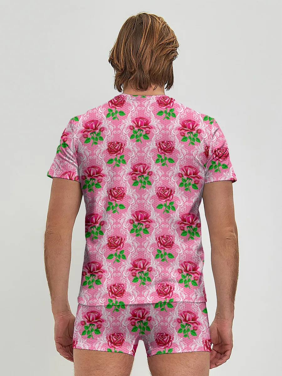 Мужские трусы с футболкой / Декор из нежных роз