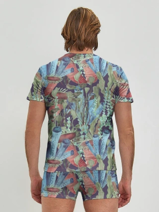 Мужские трусы с футболкой / Водоросли на морском дне