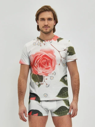 Мужские трусы с футболкой / Нежные розы