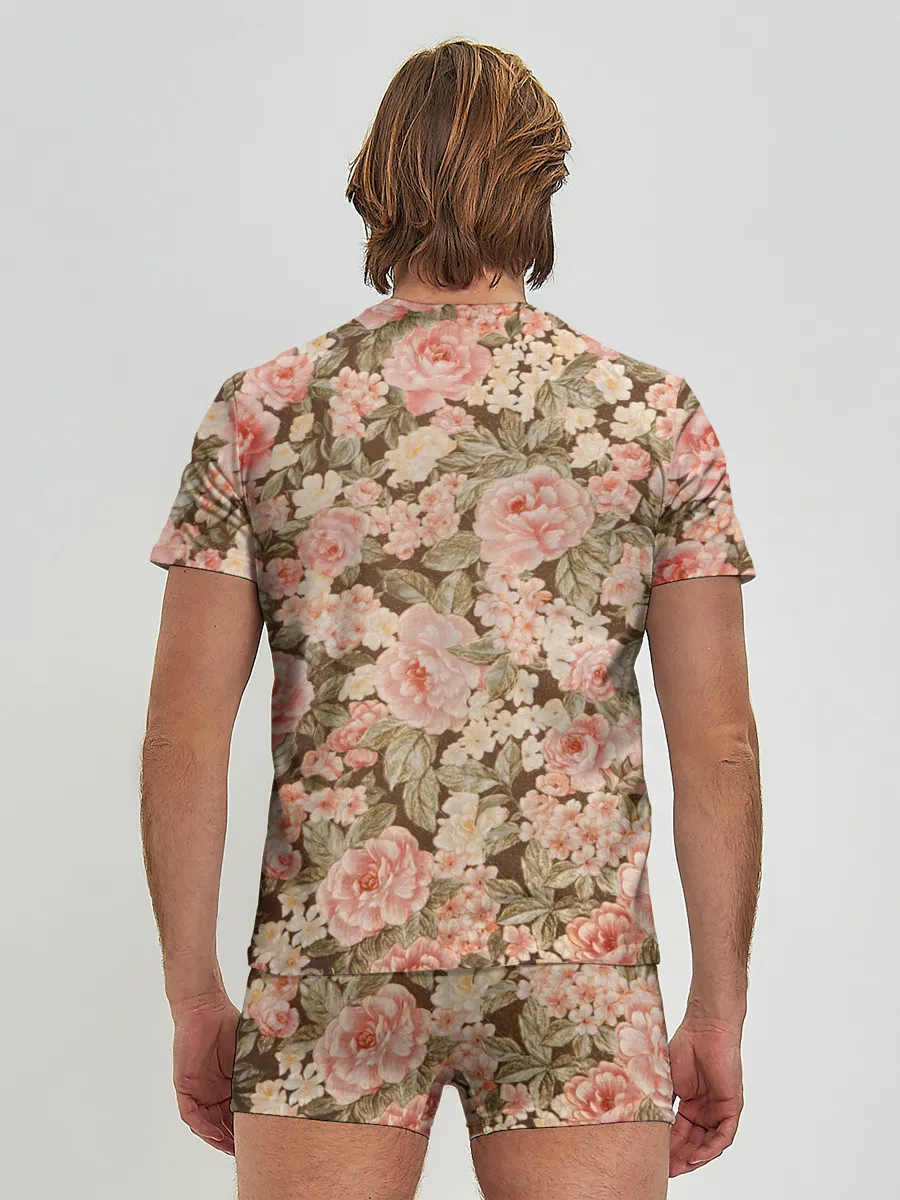 Мужские трусы с футболкой / Розовая поляна