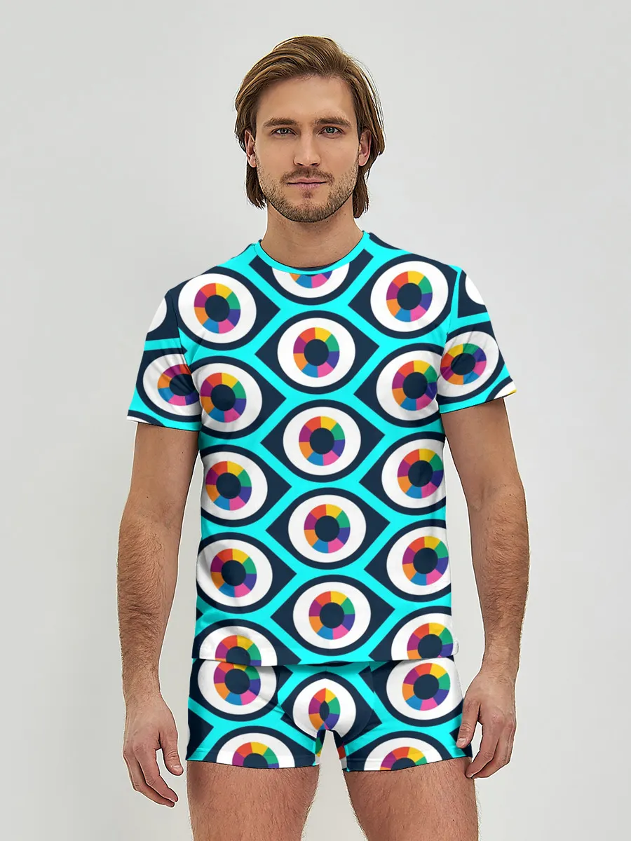 Мужские трусы с футболкой / Глаза паттерн