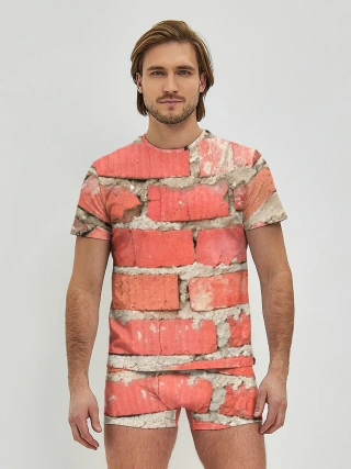 Мужские трусы с футболкой / Кирпичная стена