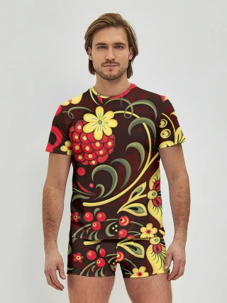 Мужские трусы с футболкой / Хохлома