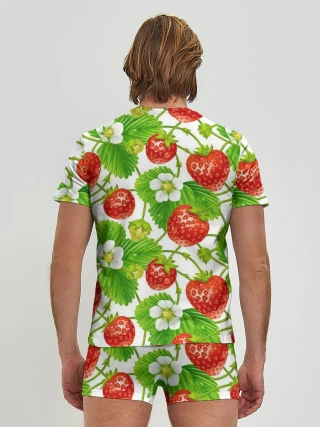 Мужские трусы с футболкой / Земляника