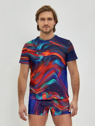 Мужские трусы с футболкой / Абстракция краски