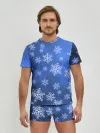 Мужские трусы с футболкой / Снежинки.