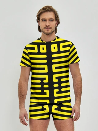 Мужские трусы с футболкой / полосы, линии, узор,