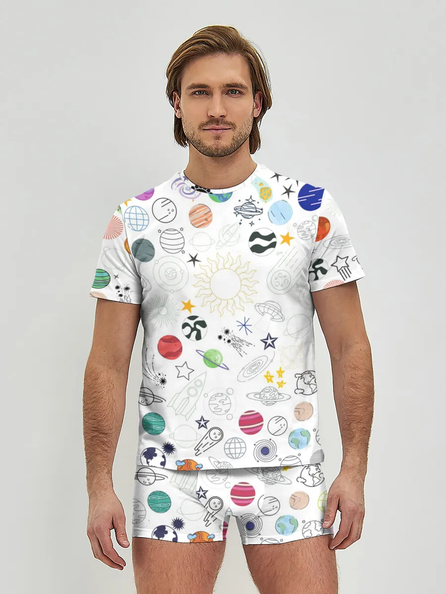 Мужские трусы с футболкой / космос
