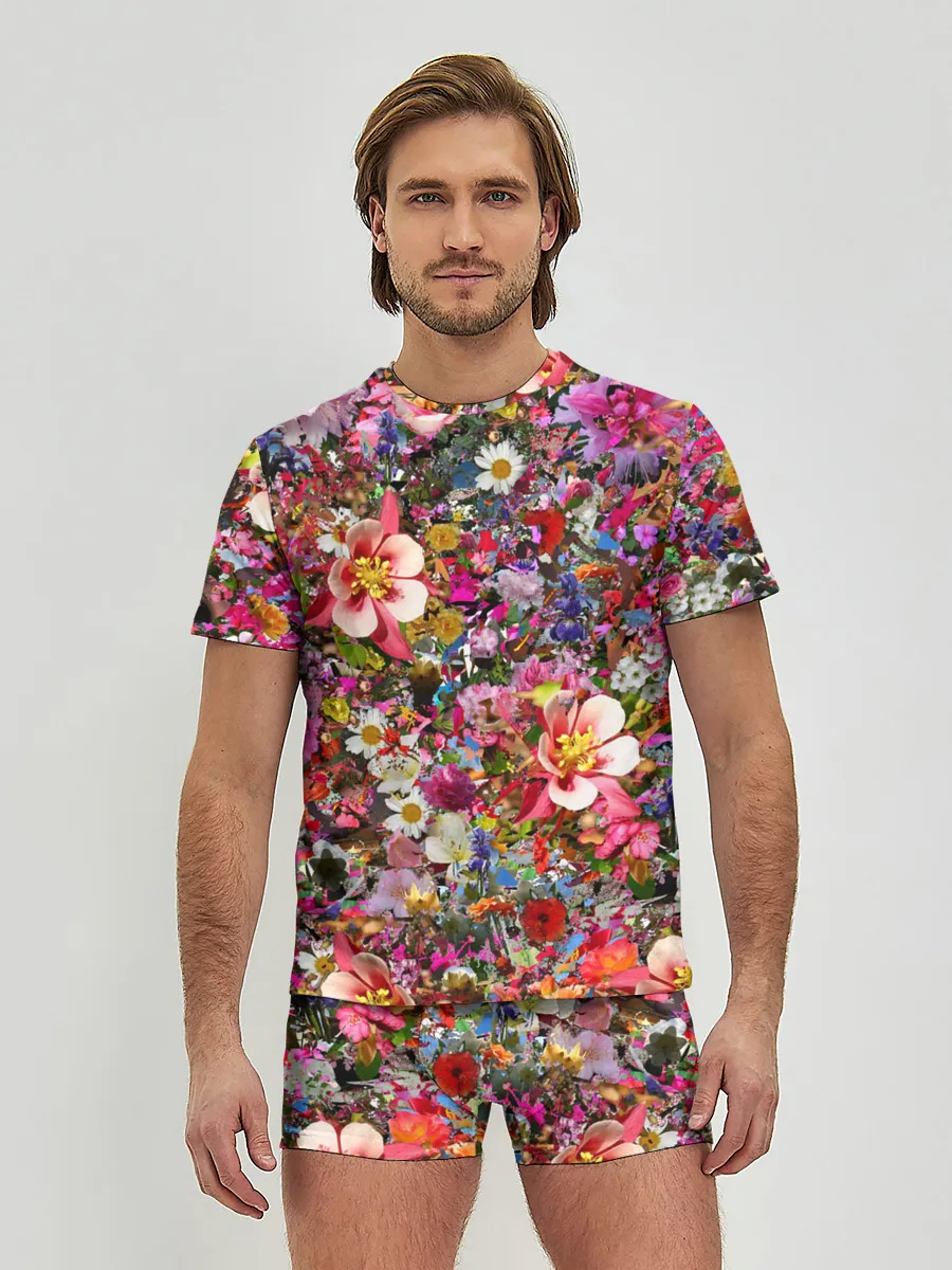 Мужские трусы с футболкой / Разные цветы