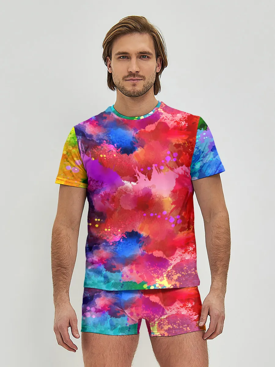 Мужские трусы с футболкой / Брызги красок