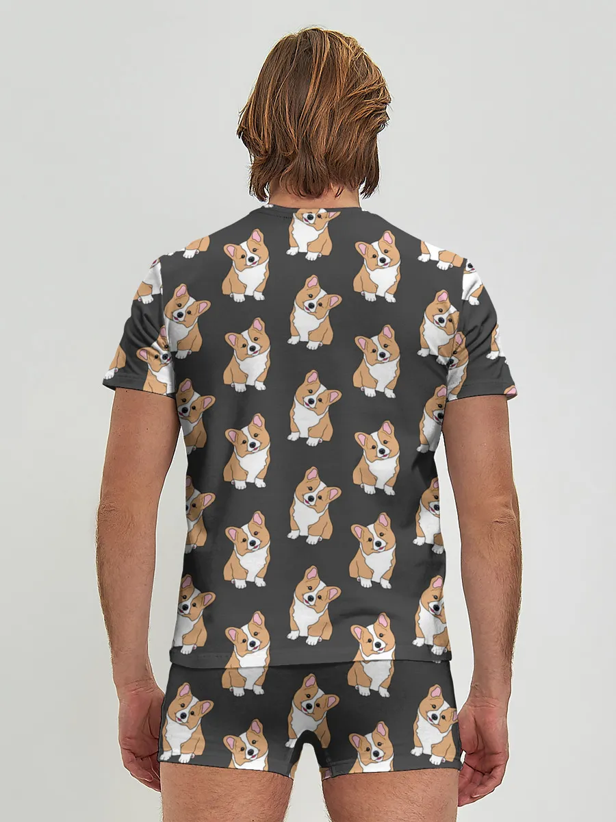 Мужские трусы с футболкой / Корги малыши