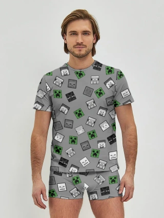 Мужские трусы с футболкой / Minecraft