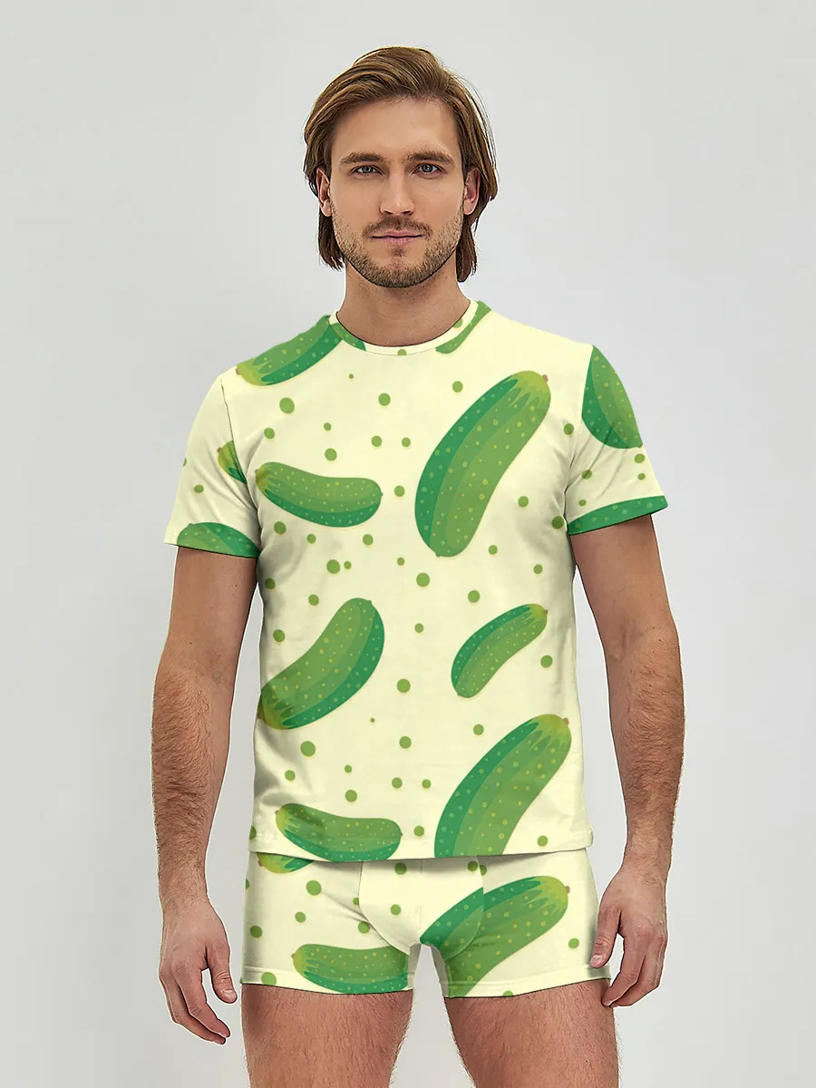 Мужские трусы с футболкой / Огурчики