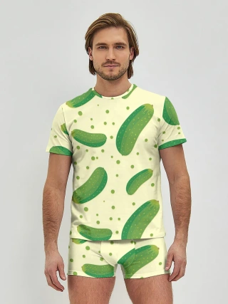 Мужские трусы с футболкой / Огурчики