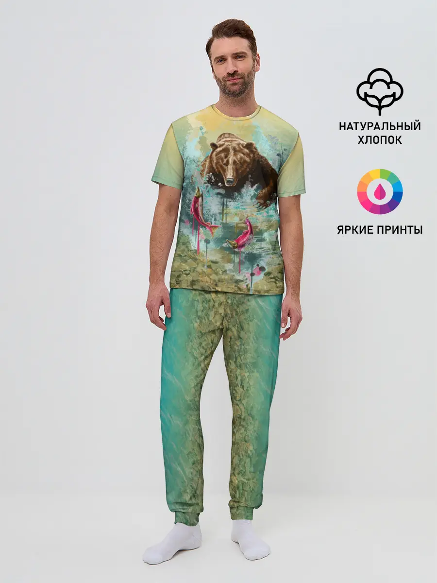 Мужская пижама с брюками / Рыбалка