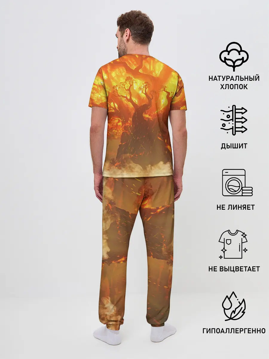 Мужская пижама с брюками / Горящая Сибирь