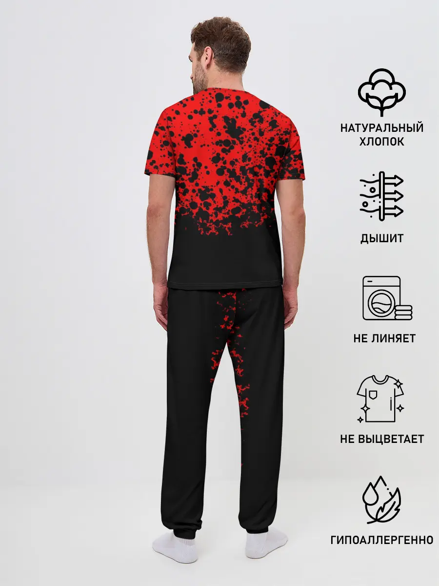 Мужская пижама с брюками / Overlord Skull red