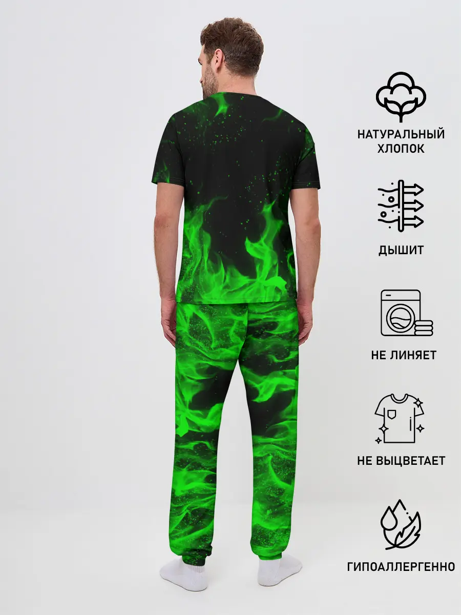 Мужская пижама с брюками / ЗЕЛЁНЫЙ ОГОНЬ | GREEN FIRE