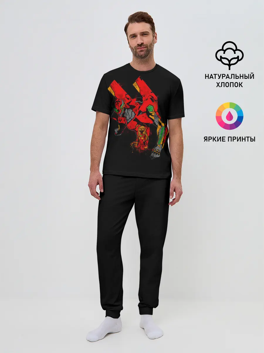 Мужская пижама с брюками / Боевые роботы Евангелион