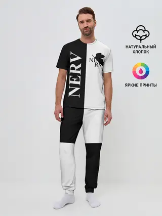 Мужская пижама с брюками / Nerv black