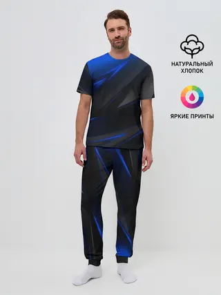 Мужская пижама с брюками / Blue and Black