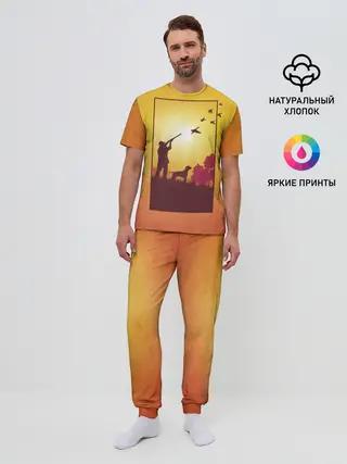 Мужская пижама с брюками / Охотник с собакой