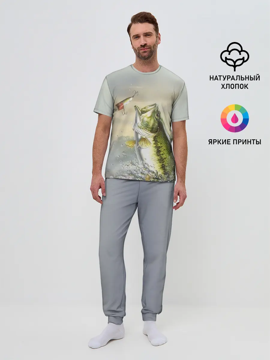 Мужская пижама с брюками / Рыбалка