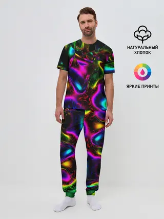 Мужская пижама с брюками / В НЕОНЕ