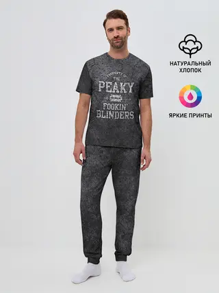 Мужская пижама с брюками / Острые козырьки