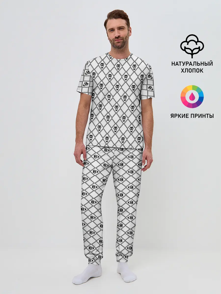 Мужская пижама с брюками / KILLER QUEEN белый паттерн