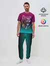 Мужская пижама с брюками / RETRO CYBER BEAR NEON