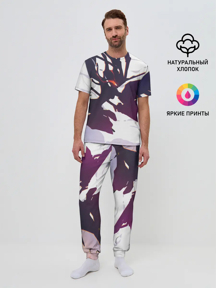 Мужская пижама с брюками / милый во франксе абстракция