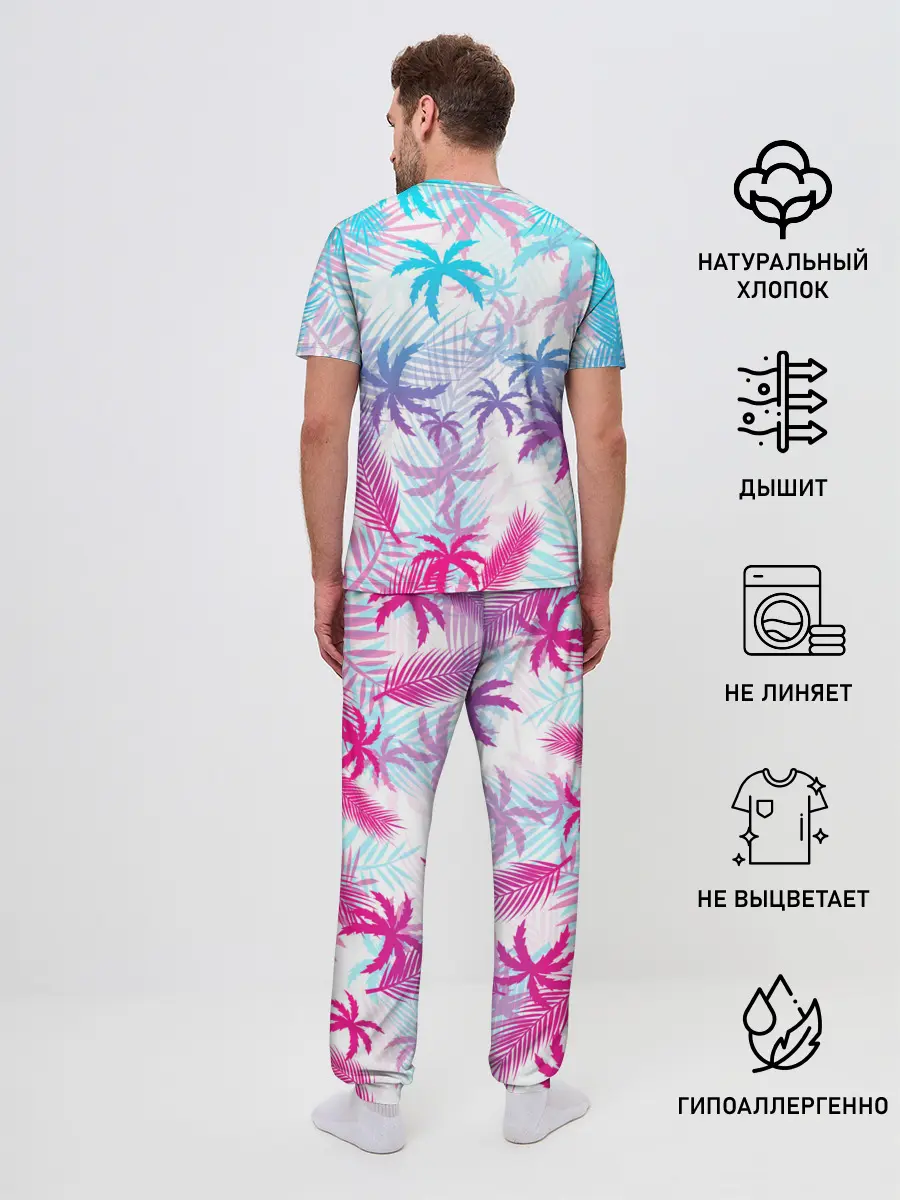 Мужская пижама с брюками / НЕОНОВЫЕ ПАЛЬМЫ