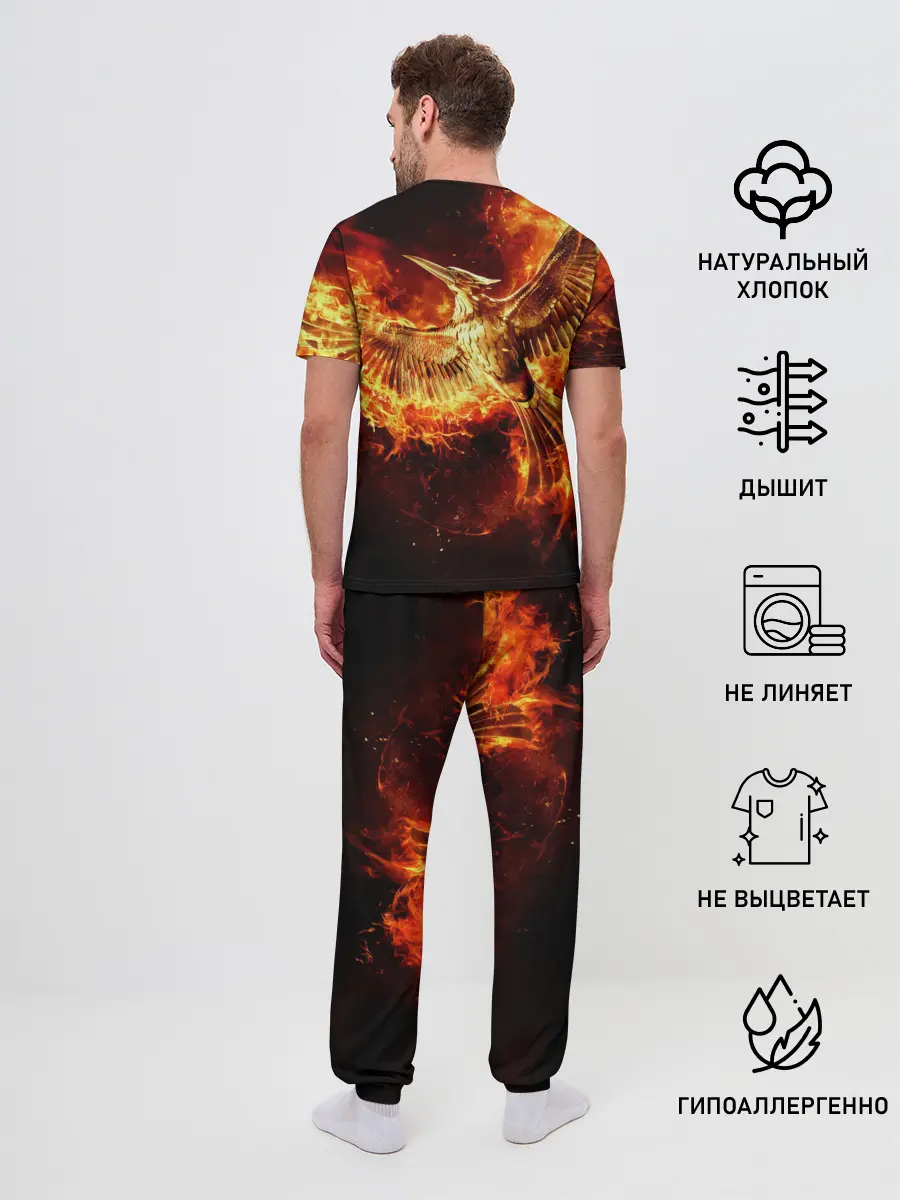 Мужская пижама с брюками / Феникс в огне