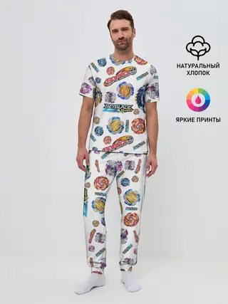 Мужская пижама с брюками / Бейблэйд паттерн