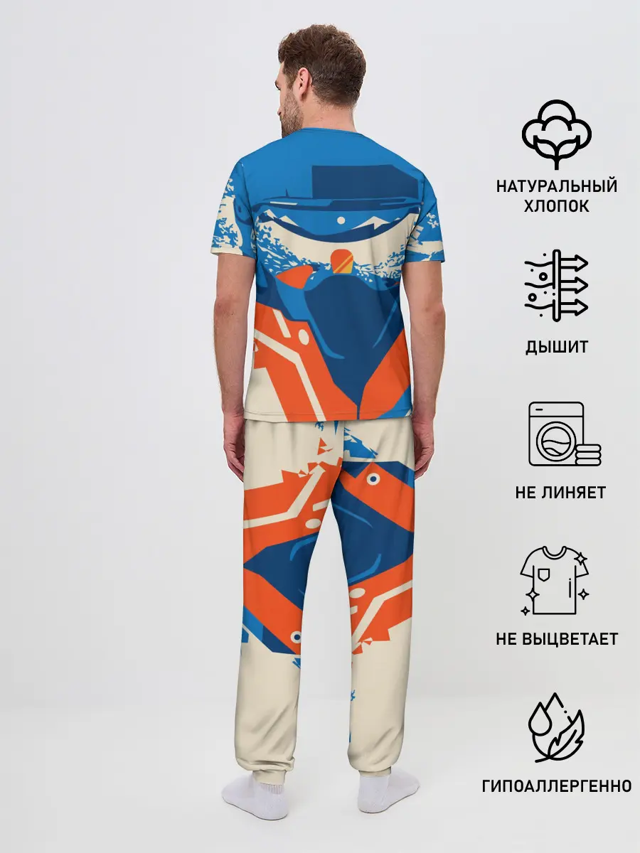 Мужская пижама с брюками / SNOW BOAR DING