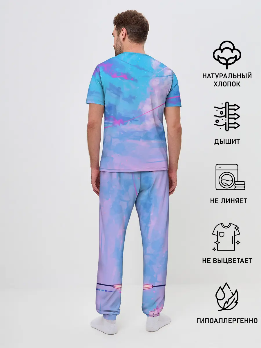 Мужская пижама с брюками / РОЗОВЫЕ ОБЛАКА