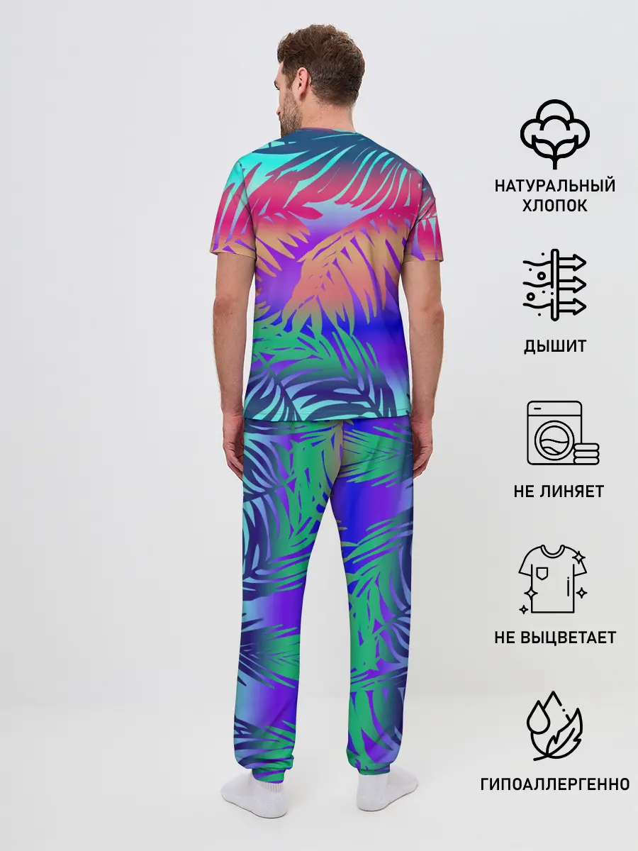 Мужская пижама с брюками / НЕОНОВЫЕ ПАЛЬМЫ