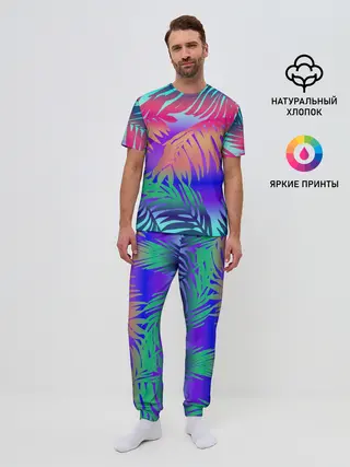 Мужская пижама с брюками / НЕОНОВЫЕ ПАЛЬМЫ
