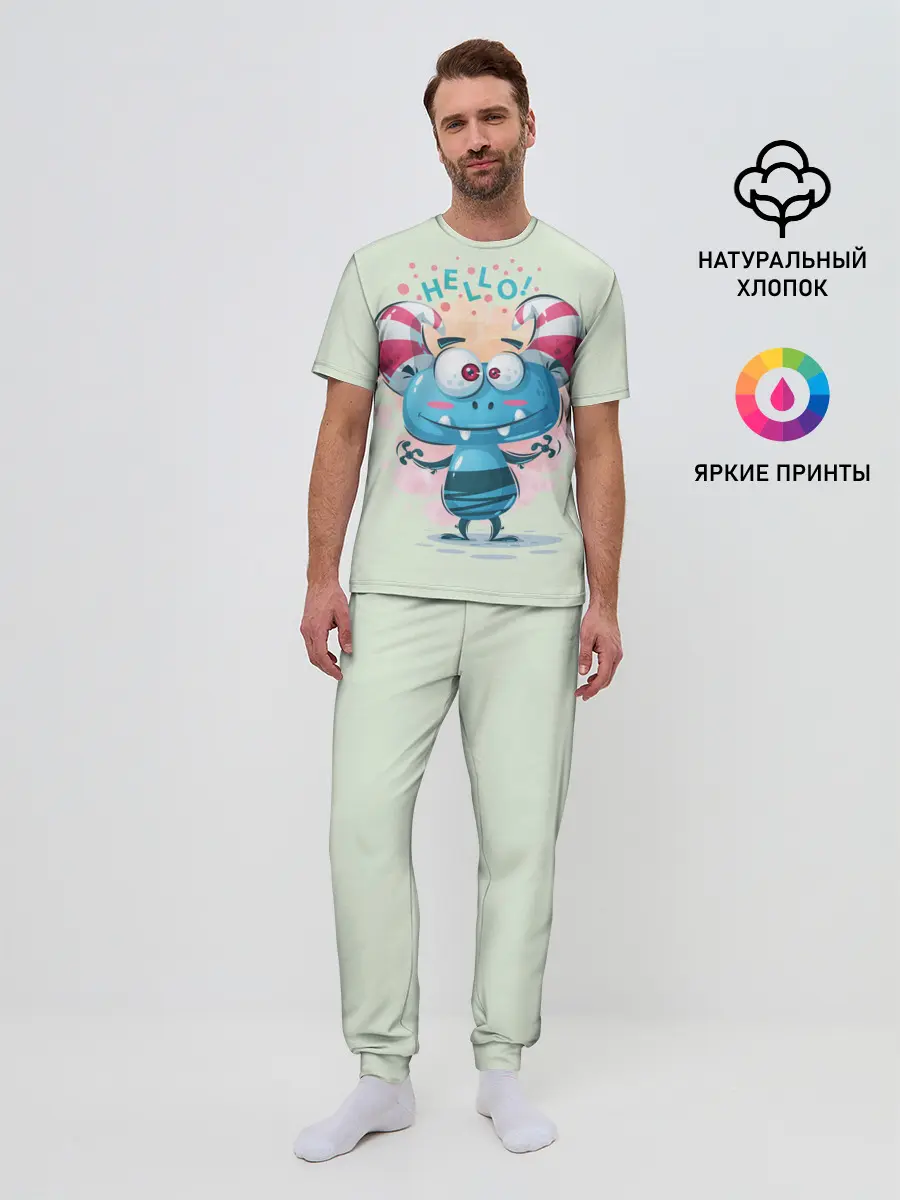 Мужская пижама с брюками / HELLO