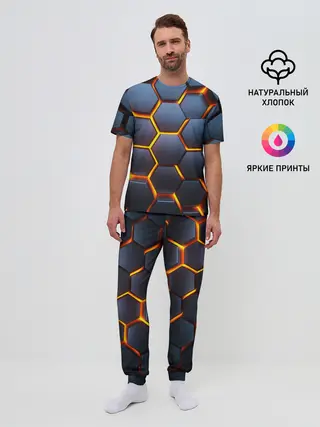 Мужская пижама с брюками / 3D БРОНЬ