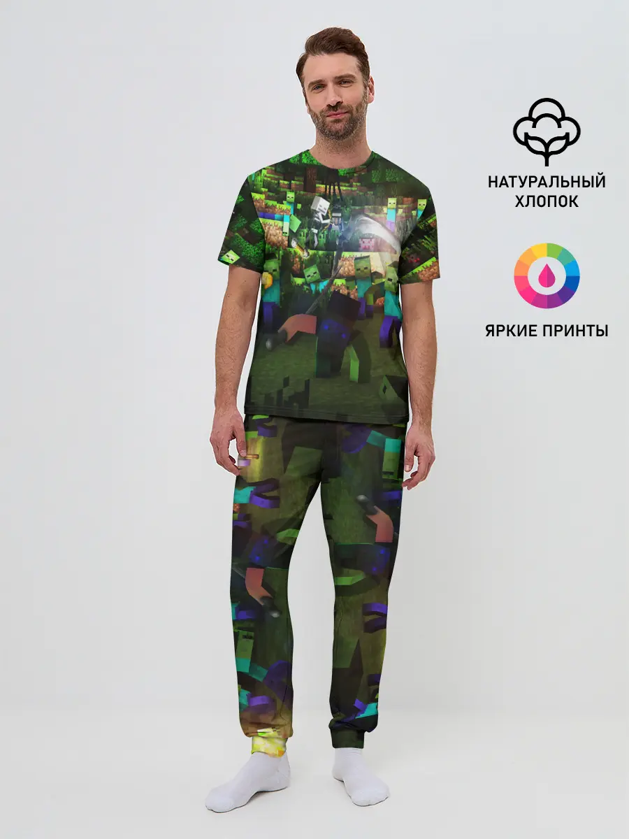 Мужская пижама с брюками / MINECRAFT Creeper