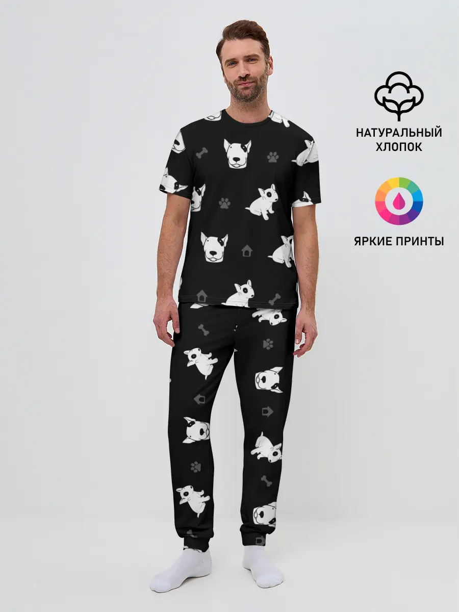 Мужская пижама с брюками / Английский бультерьер